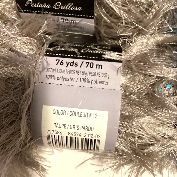 Blue & Taupe Eyelash Yarn + 1 Knit Picker Mending Knitting Crochet Skein - Picture 3 of 5